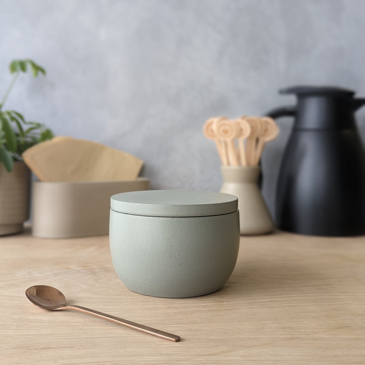 Concrete Sugar Bowl with Lid