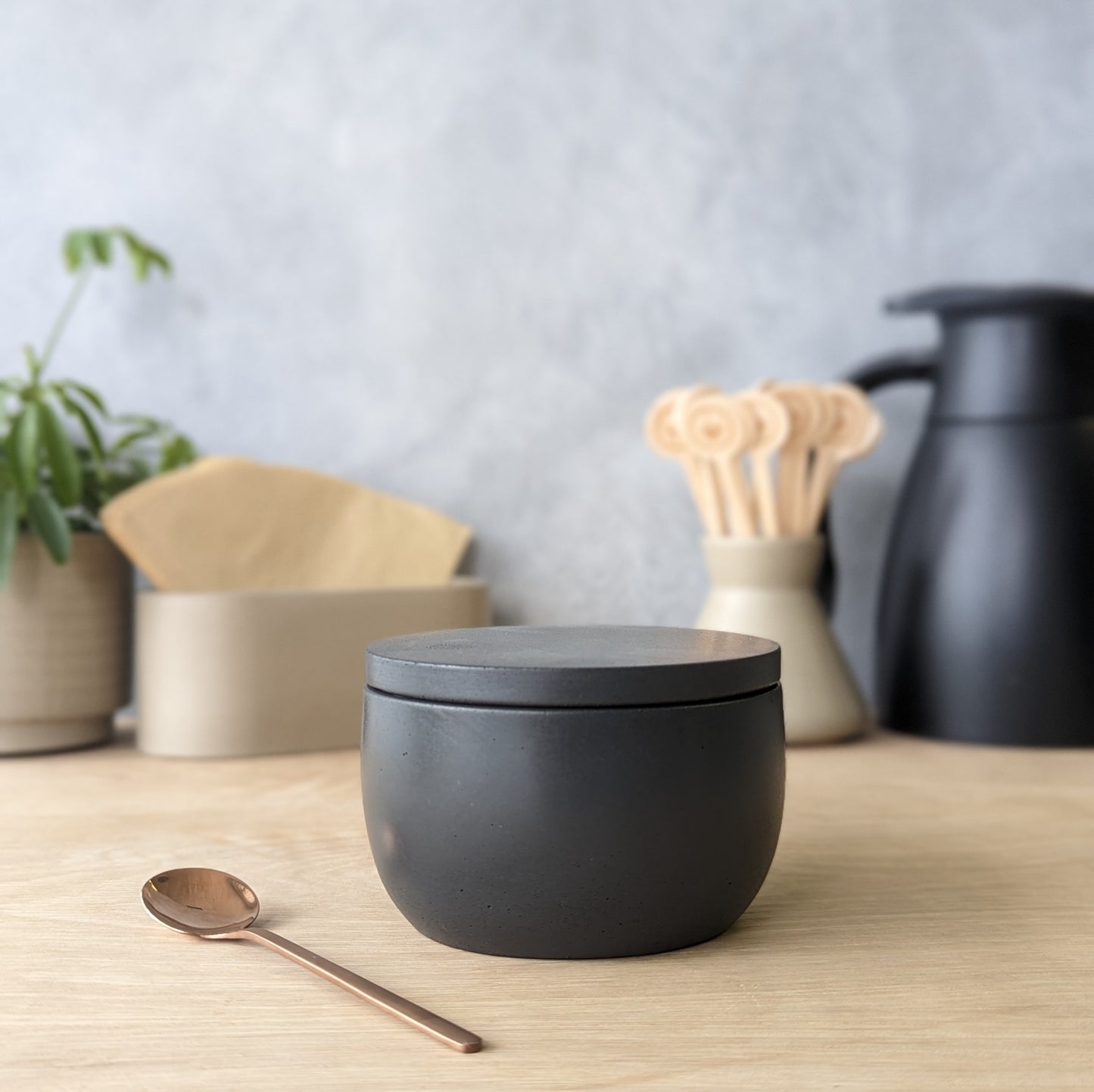 Concrete Sugar Bowl with Lid