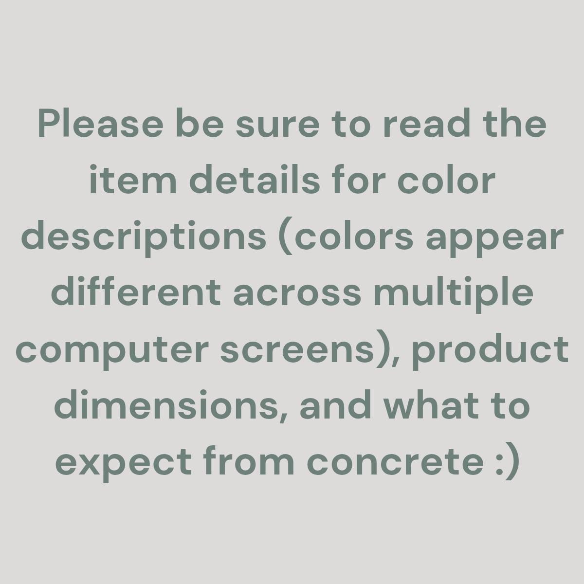 a white background with the words please be sure to read the item details for color