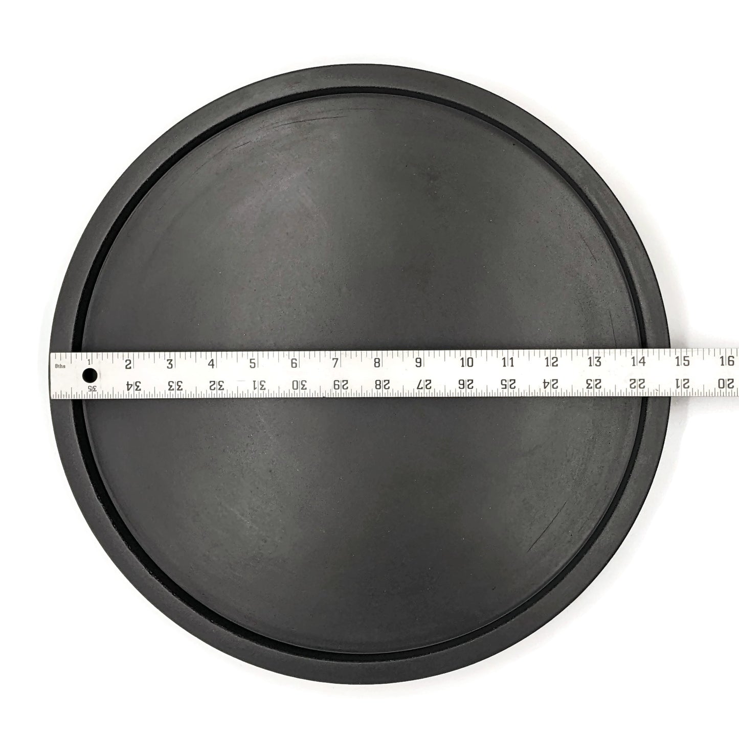 Black 15 Inch Concrete Lazy Susan with ruler for dimensions