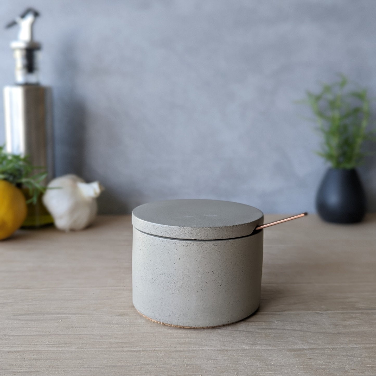 Concrete Salt Cellar with Lid