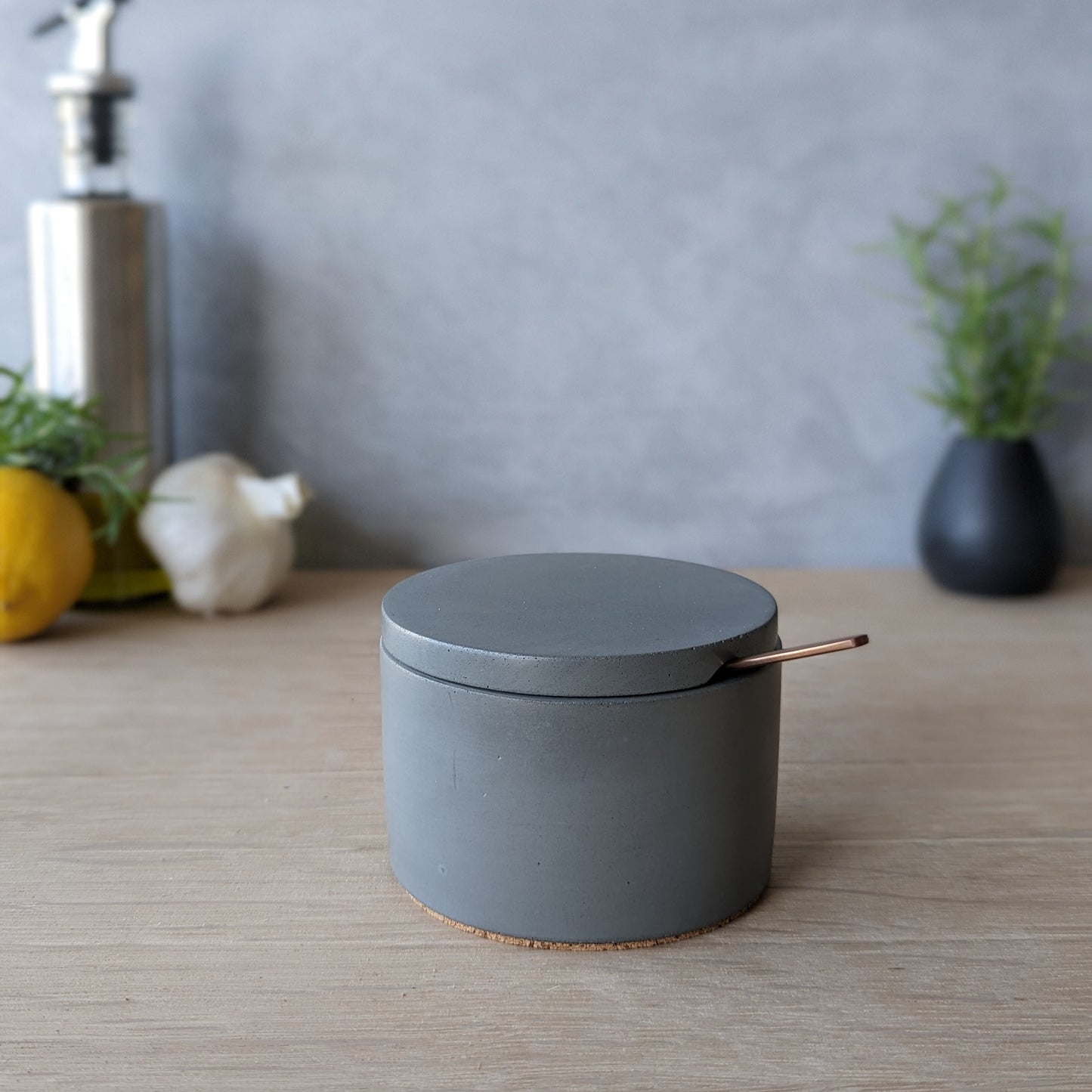 Concrete Salt Cellar with Lid