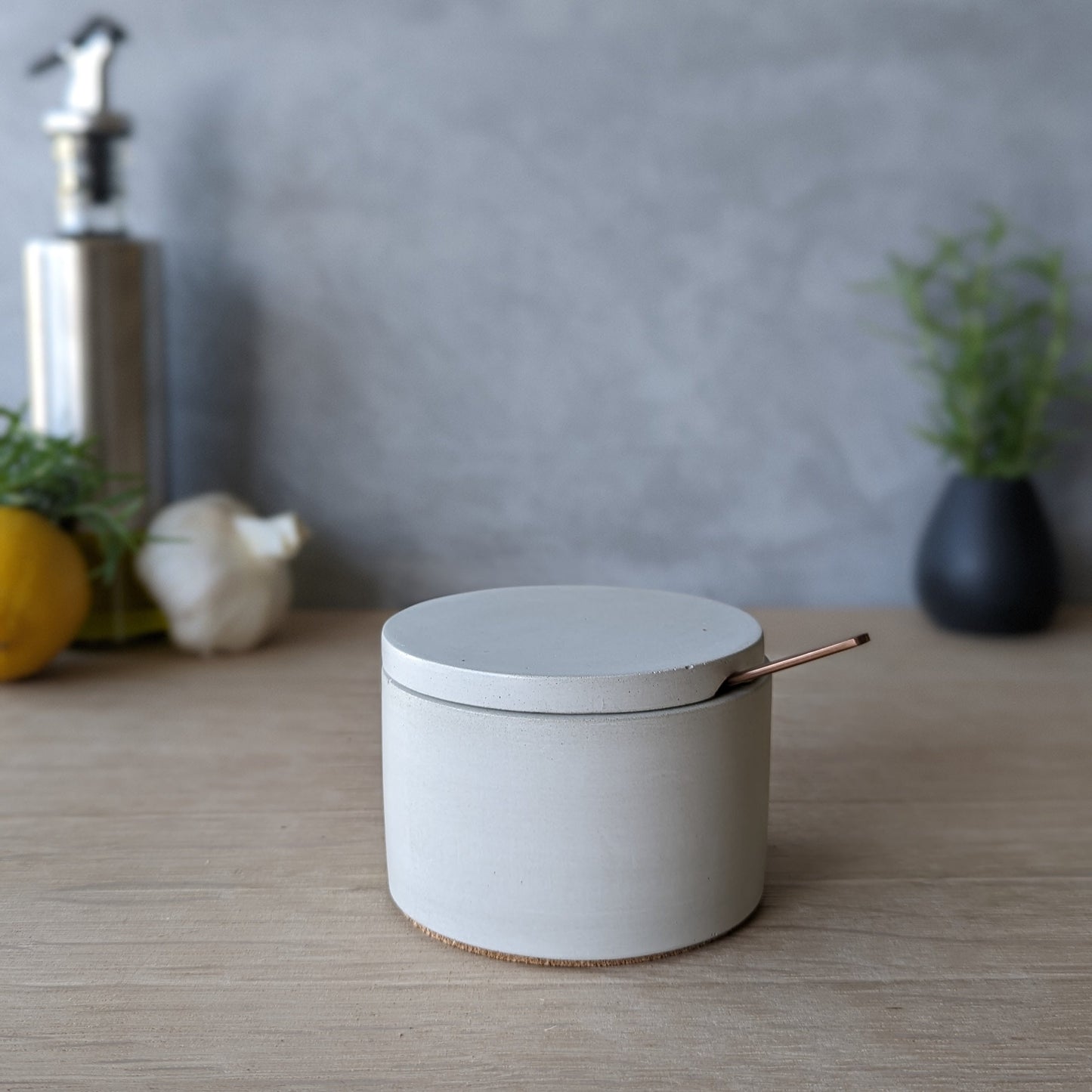 Concrete Salt Cellar with Lid