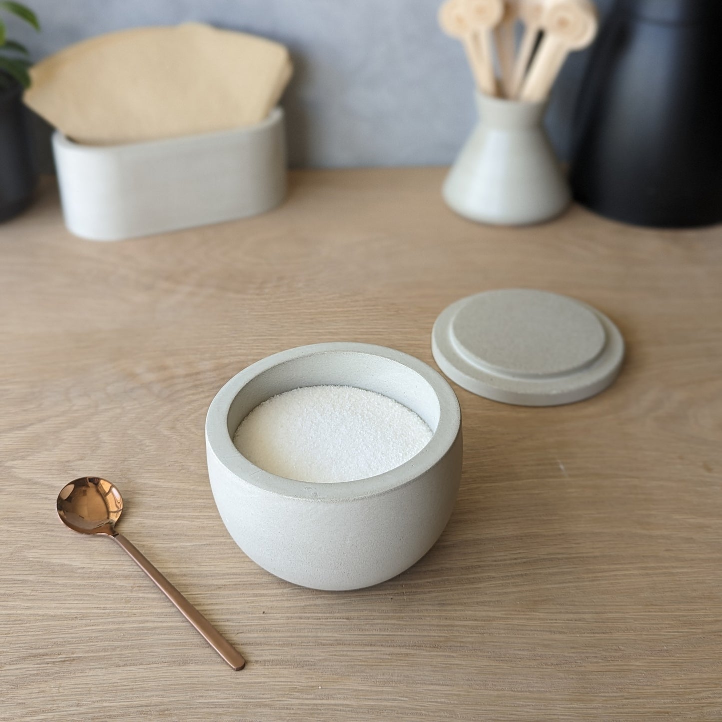 Concrete Sugar Bowl with Lid