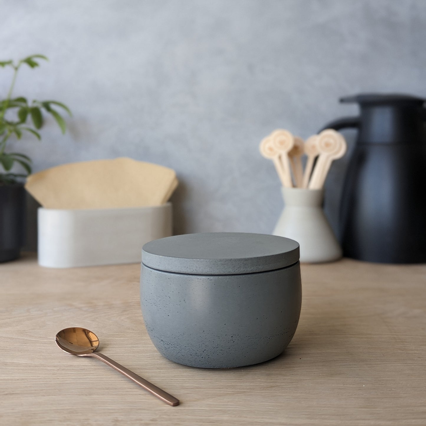 Concrete Sugar Bowl with Lid