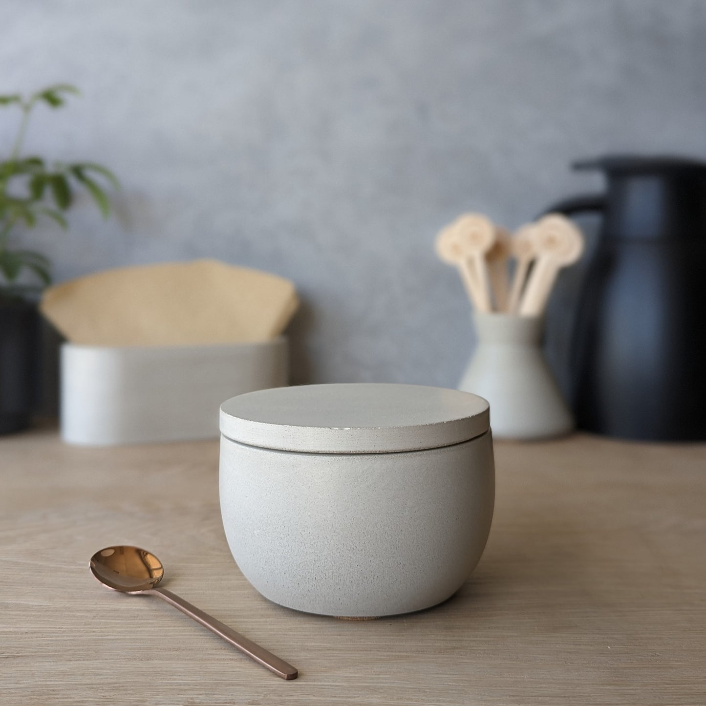 Concrete Sugar Bowl with Lid