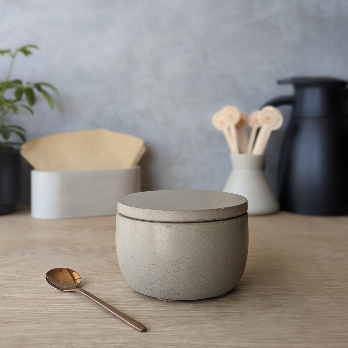 Concrete Sugar Bowl with Lid