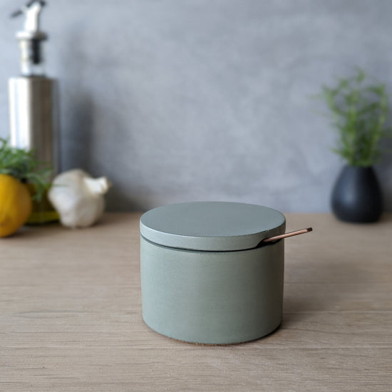 Concrete Salt Cellar with Lid